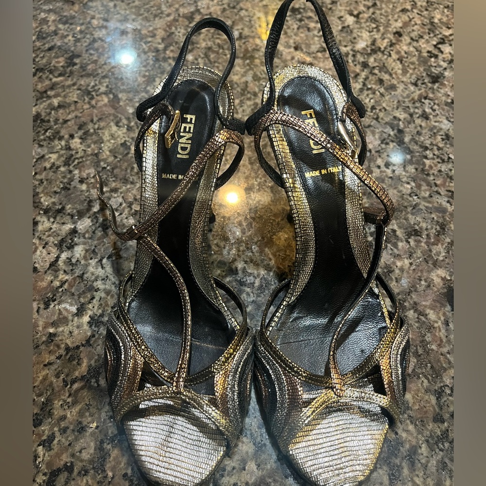 Authentic Fendi T strappy heels